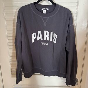 H&M Charcoal Paris Sweatshirt sz L
